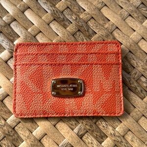 michael kors jet set leather monogram card holder